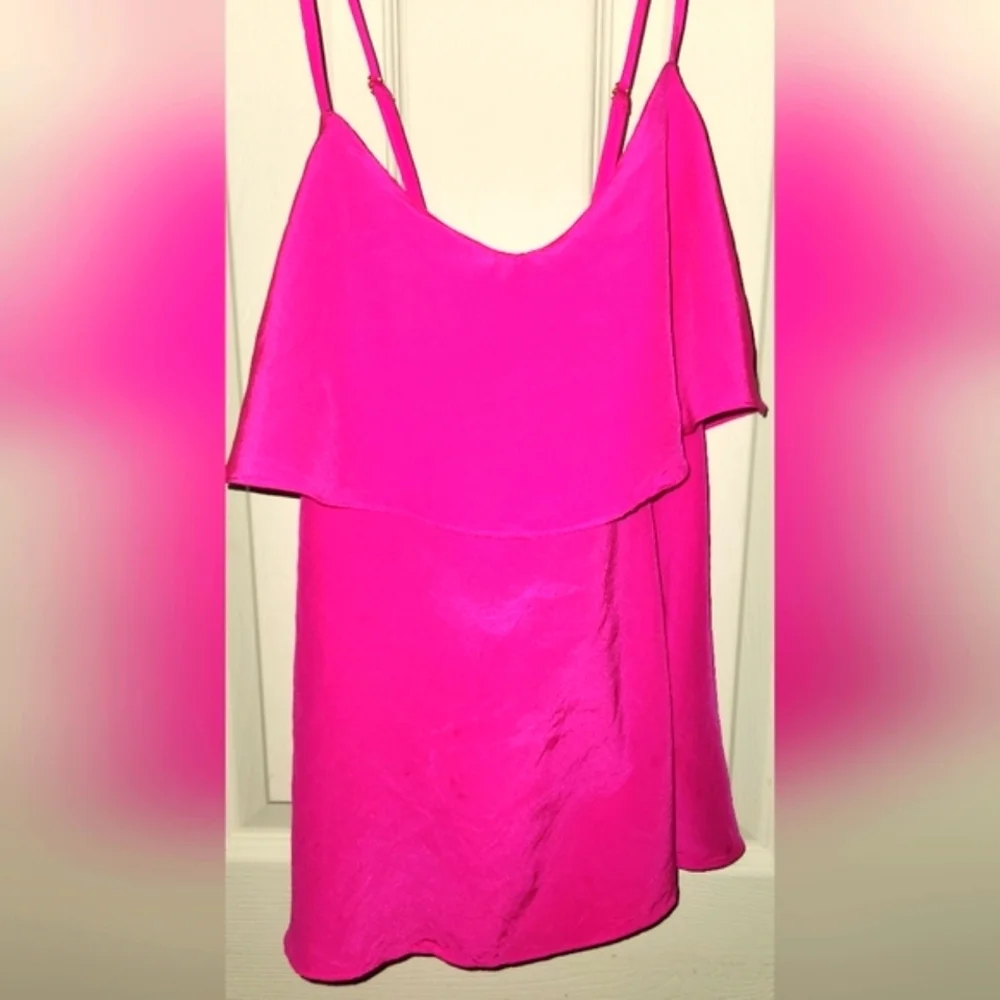 Lilly Pulitzer XS Hot Pink Silk Spring Strappy Blouse - Picture 2 of 6